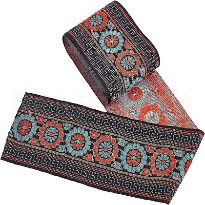 Ethnic Style Embroidery Polycotton Ribbons OCOR-WH0073-28-1