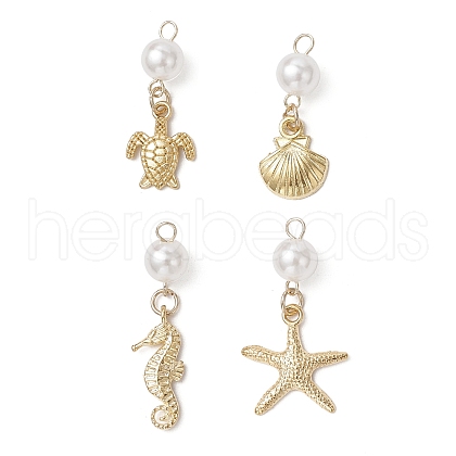 Alloy & 304 Stainless Steel ABS Plastic Imitation Pearl  Pendants PALLOY-JF03878-1