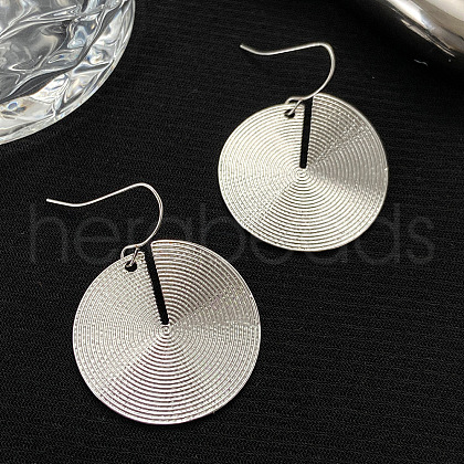 Alloy Textured Flat Round Dangle Earrings WGD0B9F-05-1
