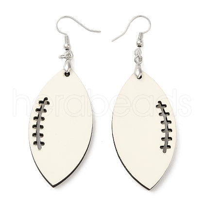 Sublimation Blank Wood Dangle Earrings with Brass Pins for Women EJEW-G356-01B-1