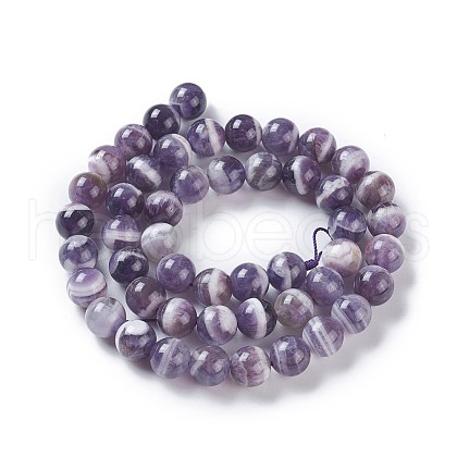 Natural Chevron Amethyst Beads Strands G-P428-04A-10mm-1