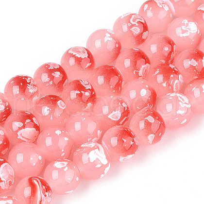Baking Paint Glass Beads Strands DGLA-N015-8mm-03-1