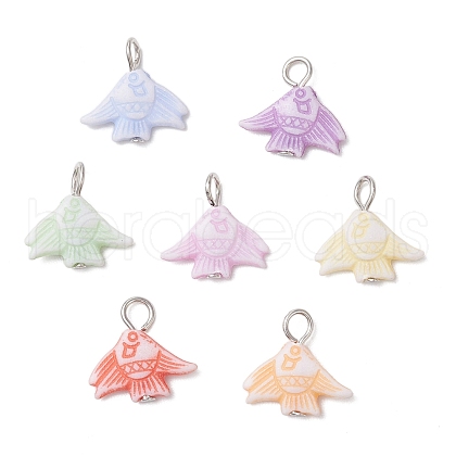 Craft Style Acrylic Fish Shape Pendants PALLOY-JF03923-01-1