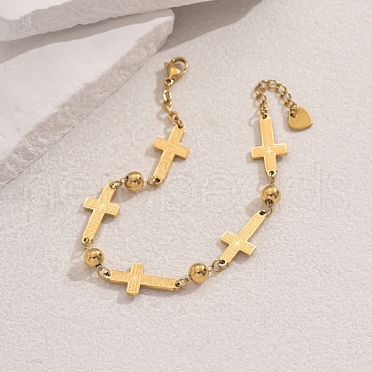 Religion Stainless Steel Link Bracelets for Women ZC8360-1-1
