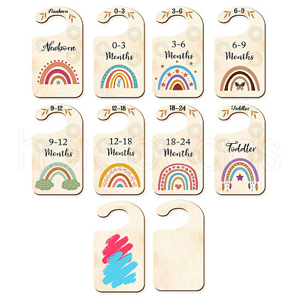 Wood Baby Closet Size Dividers AJEW-WH0353-017-1