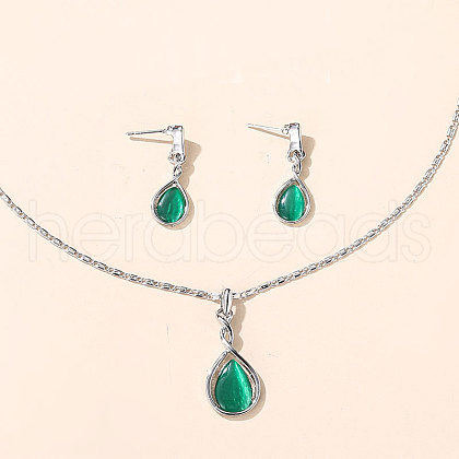 Alloy Cat Eye Jewelry Sets FS-WGA72DD-02-1