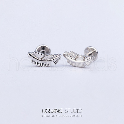 Leaf Stainless Steel Cartilage Earrings WG126FA-11-1
