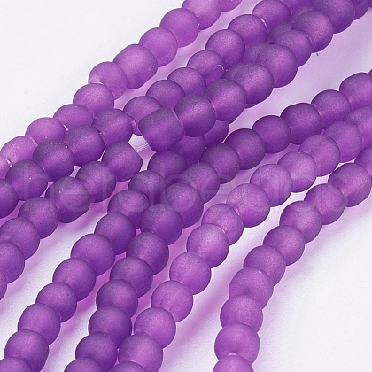 Transparent Glass Bead Strands GLAA-S031-4mm-36-1