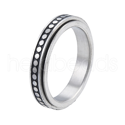 Non-Tarnish 201 Stainless Steel Flat Round Rotating Ring RJEW-N043-27-1