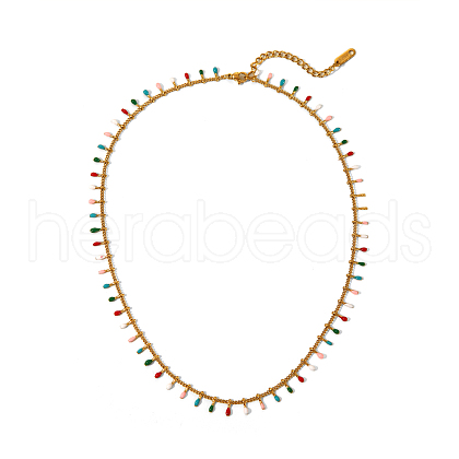 Fashionable Stainless Steel Enamel Pendant Necklaces for Women NT0371-1-1