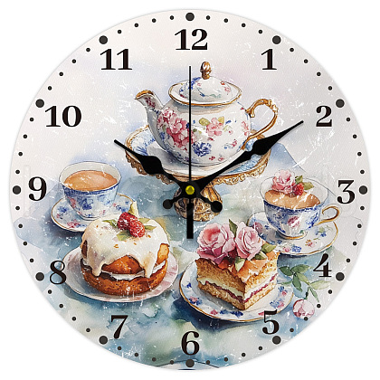 MDF Printed Wall Clock HJEW-WH0058-028-1