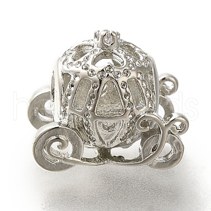 Rack Plating Brass European Beads KK-U019-07P-1
