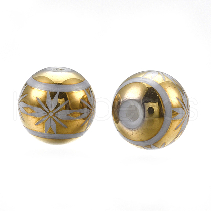 Electroplate Glass Beads EGLA-S173-07G-1