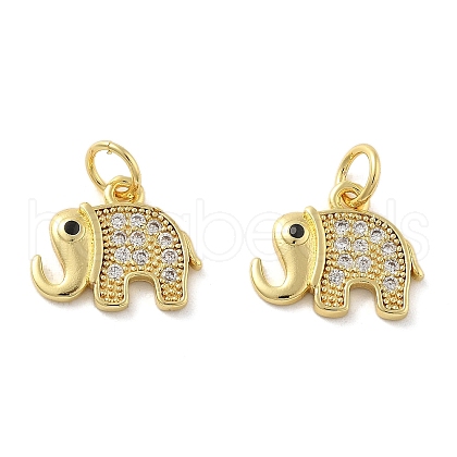 Brass Micro Pave Cubic Zirconia Pendants KK-C092-18B-G-1