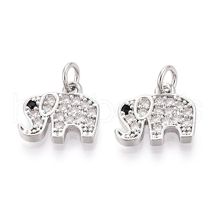 Brass Micro Pave Cubic Zirconia Charms KK-N257-68P-1