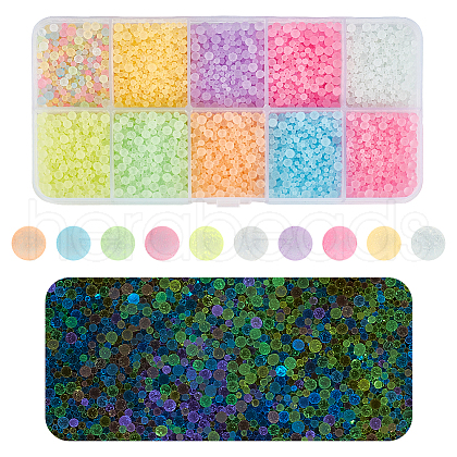 Olycraft 120G 10 Colors Luminous Frosted Glass Beads GLAA-OC0001-45-1
