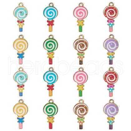 40Pcs 8 Styles Alloy Enamel Pendants ENAM-CJ0005-19-1