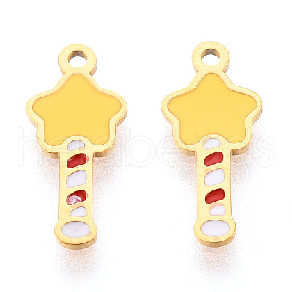 304 Stainless Steel Enamel Charms STAS-T065-55G-02-1