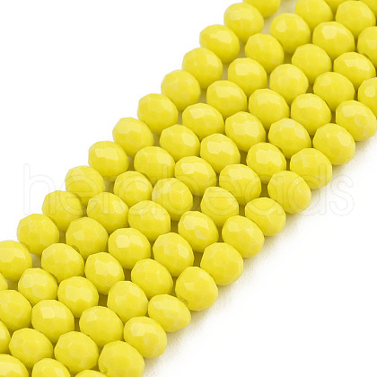 Opaque Solid Color Glass Beads Strands EGLA-A034-P6mm-D26-1
