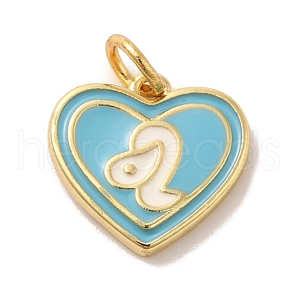 Real 18K Gold Plated Brass Enamel Pendants KK-M273-06G-G-1