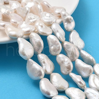 Natural Baroque Keshi Pearl Beads Strands PEAR-P064-07A-01A-1