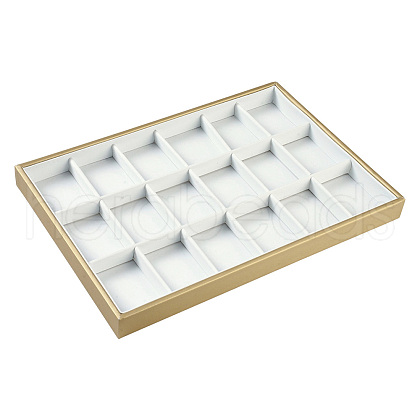 CALFOVERA 1Pc 18 Grids Imitation Leather Jewelry Trays CON-CL0001-02A-1