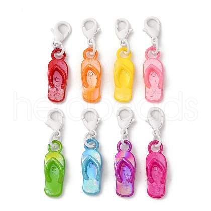 Flip Flops Acrylic Pendant Decorations HJEW-JM03463-1