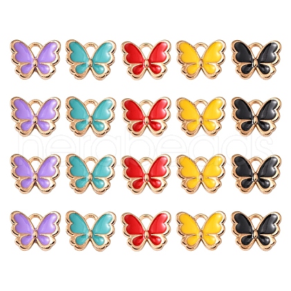 20Pcs 5 Colors Alloy Enamel Charms ENAM-YW0002-04-1