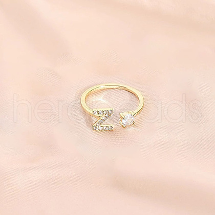 Fashionable Brass Cubic Zirconia Cuff Rings FS-WG4936F-10-1