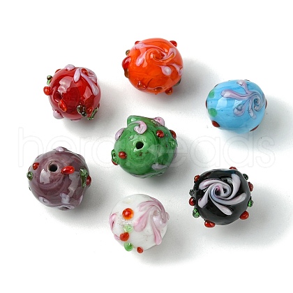 Handmade Bumpy Lampwork Beads X-FOIL-B001-08-1