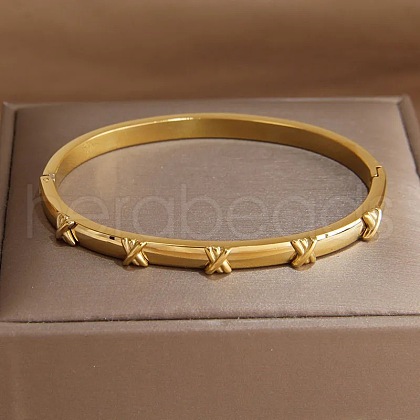 304 Stainless Steel Hinged Bangles for Women FS-WGCDA88-09-1