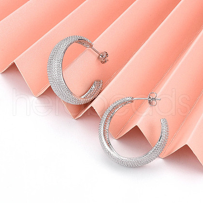 Brass Stud Earrings KK-T074-46P-1