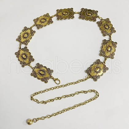 Tibetan Style Alloy Rectangle Link Chain Waist Belly Chains for Women FS-WG1BBEA-01-1