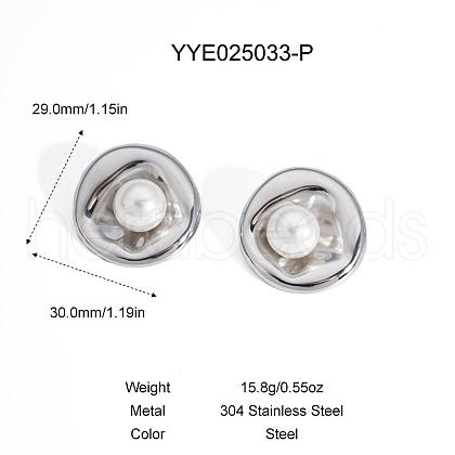 Round Stainless Steel Stud Earrings for Women YG0188-3-1