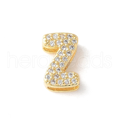 Brass Micro Pave Clear Cubic Zirconia Initial Multi-strand Links KK-S520-01G-23-1