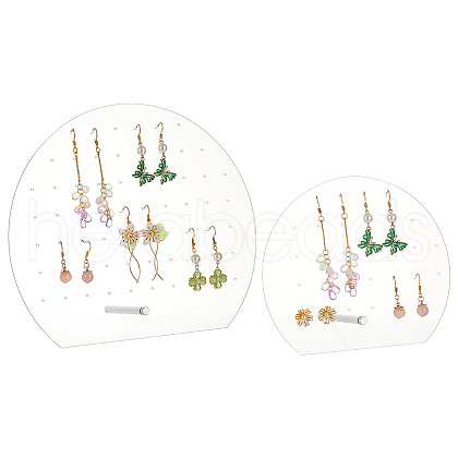 ARRICRAFT 2 Sets 2 Styles Clear Acrylic Slant Back Earring Storage Rack EDIS-AR0001-01-1
