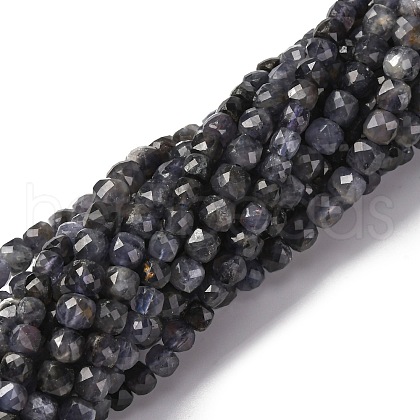Natural Iolite Beads Strands G-RM25324-01-1