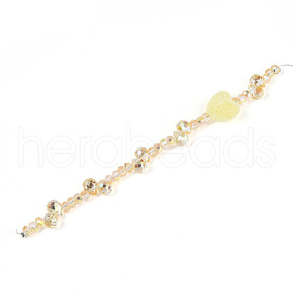 Electroplate Glass and Acrylic Rhinestone Beads Strands MAK-T011-07F-1