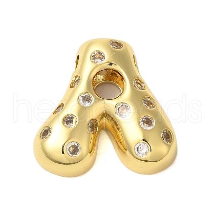 Rack Plating Brass Micro Pave Clear Cubic Zirconia Perdants KK-C067-11G-A-1