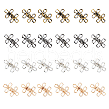 DICOSMETIC 24Pcs 4 Colors Alloy Snap Lock Clasps FIND-DC0005-12-1