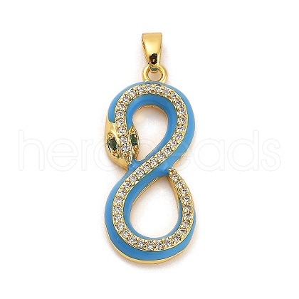 Brass Micro Pave Clear Cubic Zirconia Pendants KK-S503-01G-1