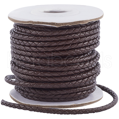 SUNNYCLUE 1 Roll Round Braided Cowhide Cords WL-SC0001-01B-1