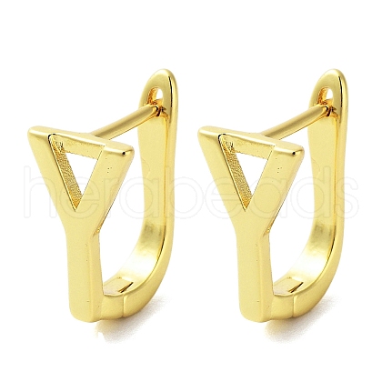 Brass Letter Stud Earrings for Women EJEW-A038-01Y-G-1