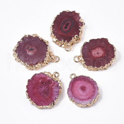 Natural Druzy Agate Pendants X-G-N325-04D-1