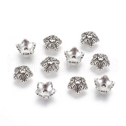 Tibetan Style Bead Caps TIBEB-A24621-AS-FF-1