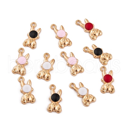 Light Gold Plated Alloy Enamel Pendants FIND-Q100-01KCG-1