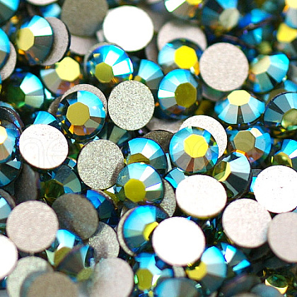 Glass Flat Back Rhinestone RGLA-C002-SS16-228AB-1