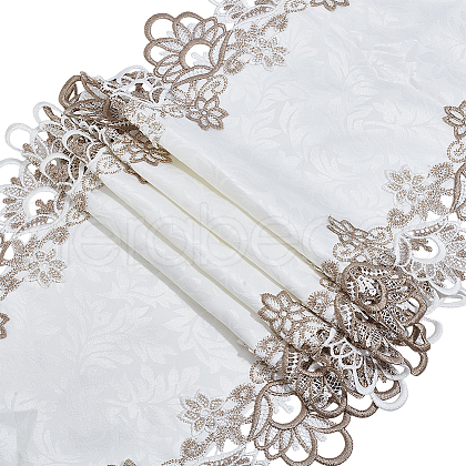 Polyester Embroidery Flower  Lace Ribbon OCOR-WH0082-328-1