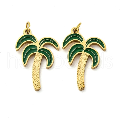 304 Stainless Steel Enamel Pendants STAS-E550-55G-1