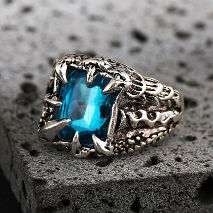 Alloy Rhinestone Cuff Rings for Men FS-WG503BD-03-1